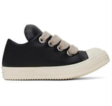 RICK LOW TOPS - BLACK LEATHER JUMBO LACE
